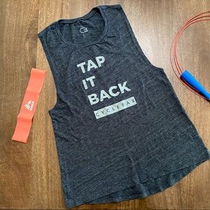CycleBar Women’s Tap it Back Tank (Medium, Dark Gray)